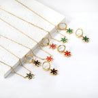 Parure de bijoux pour femme avec pendentif feuille étincelant et boucles d'oreilles élégantes