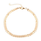 Bracelet de cheville chaîne maille épi ajustable