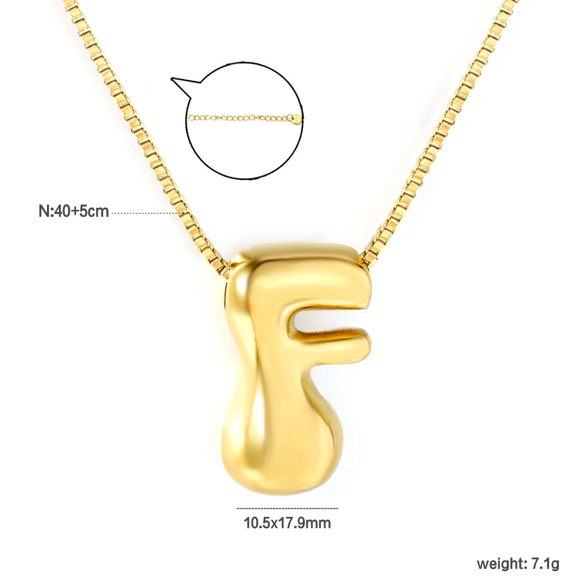 Collier pour femme avec pendentif lettre moderne en acier inoxydable