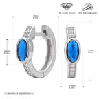 Boucles d'oreilles pendantes avec zircon ovale et monture en argent 925 doré