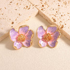 Clous d'oreilles pour femme motif floral