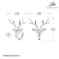Boucles d'oreilles pendantes tête de cerf en argent sterling 925