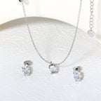 Parure de bijoux pour femme avec pendentif zircone et boucles d'oreilles