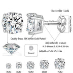 Boucles d'oreilles puces en acier inoxydable et zircone