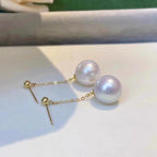 Boucles d'oreilles pendantes délicates avec perles pour femme