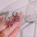 Boucles d'oreilles cœur étincelantes avec pierres de zircone
