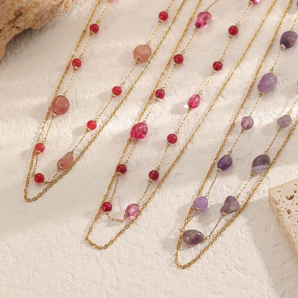 Collier pour femme avec pierres décoratives