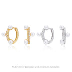 Boucles d'oreilles pendantes pour femme avec perles et zircon