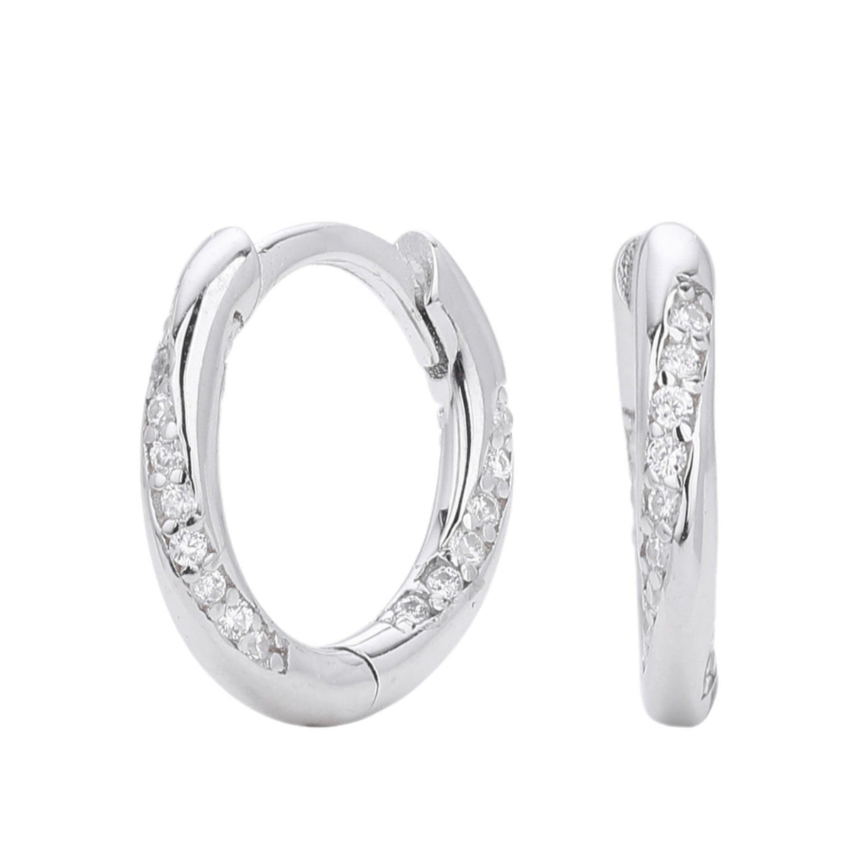 Créoles pour femme en argent sterling 925 avec zircone