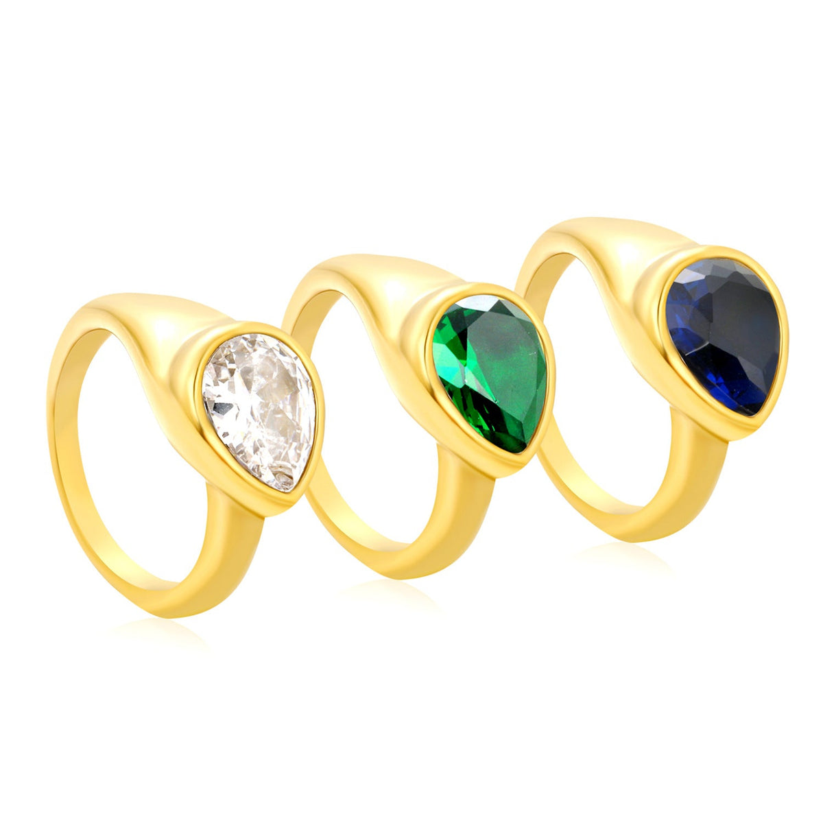 Bague pour femme avec cristal élégant et finition dorée
