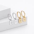 Boucles d'oreilles pendantes avec zircon en argent sterling 925