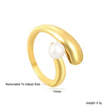 Bague ouverte pour femme motif coquillage et perle