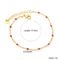 Bracelet délicat plaqué or pour femme avec accents rouges