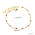Bracelet délicat plaqué or pour femme avec accents rouges