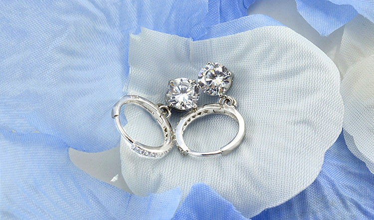 Boucles d'oreilles pendantes pour femme avec zircone
