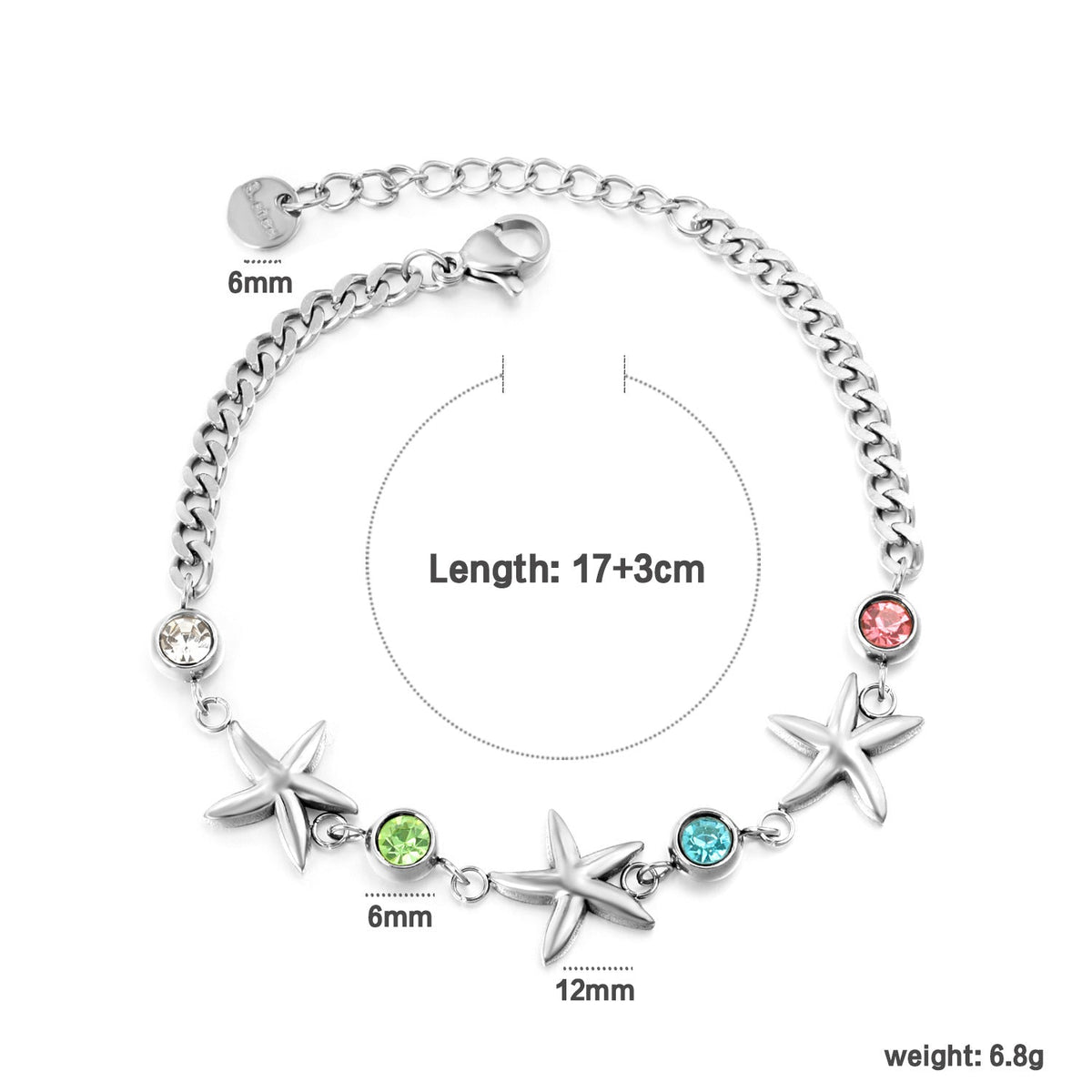 Bracelet pour femme avec pendentif étoile scintillant et design réglable