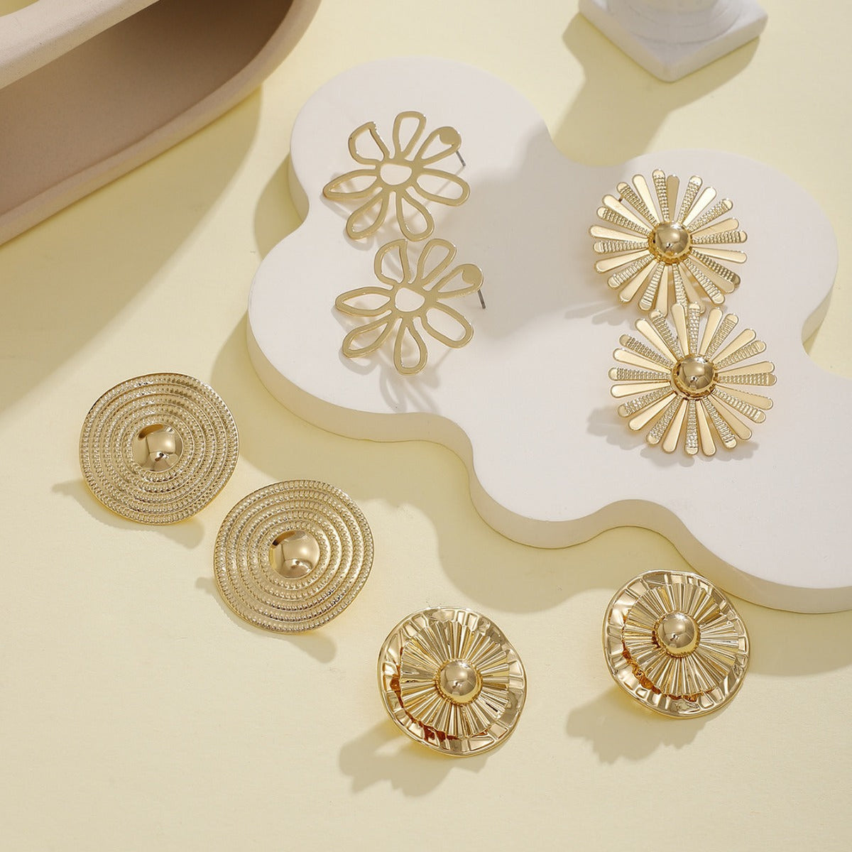 Boucles d'oreilles pour femme style tournesol