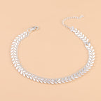 Bracelet de cheville chaîne maille épi ajustable
