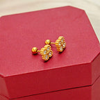 Boucles d'oreilles géométriques avec cristaux pour femme