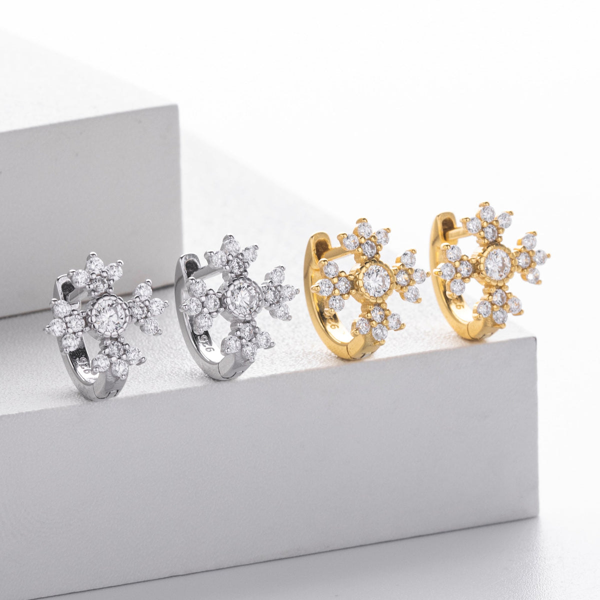 Boucles d'oreilles pendantes pour femme, zircon et argent sterling 925 doré
