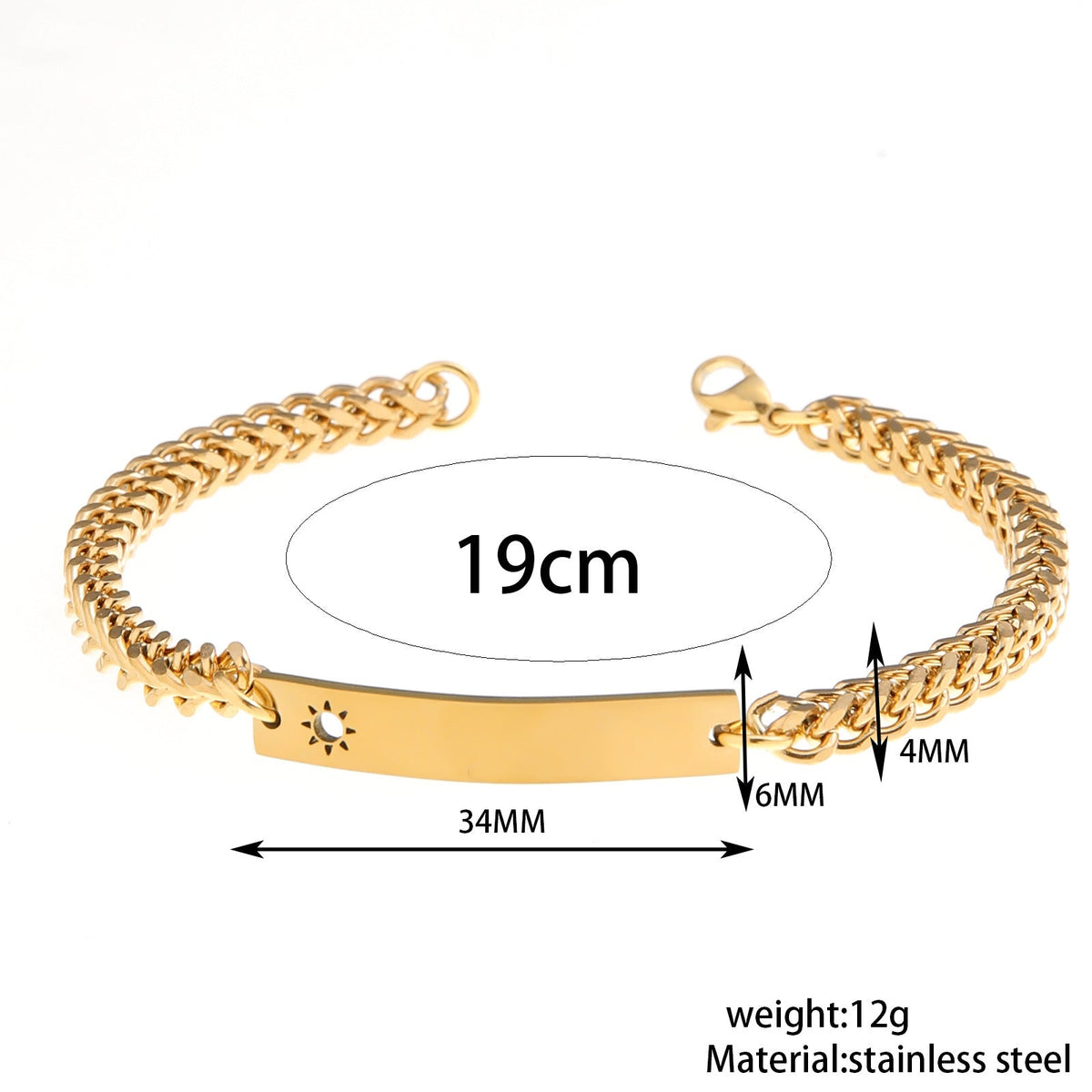 Bracelet pour femme avec pendentif gravable