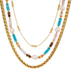 Collier pour femme avec perles et détails sphériques