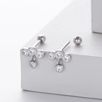 Boucles d'oreilles pour femme en argent sterling avec zircon
