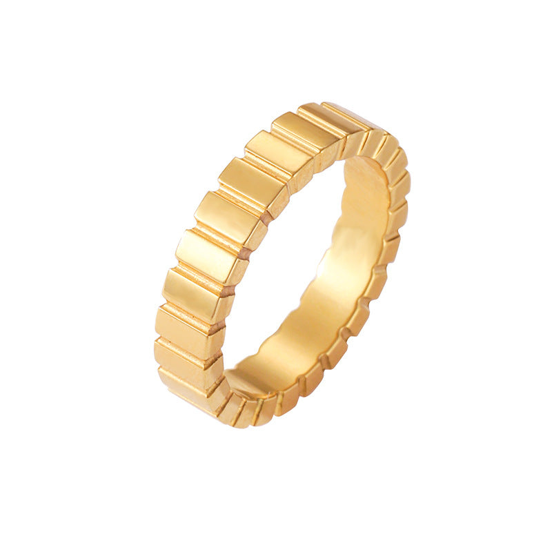 Bague pour femme au design à bords texturés