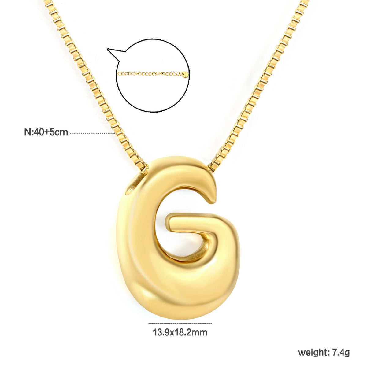Collier pour femme avec pendentif lettre moderne en acier inoxydable