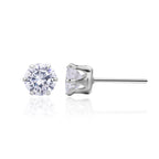 Boucles d'oreilles puces pour femme avec zircons 5A en argent sterling 925