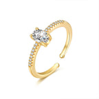 Bague ouverte élégante pour femme avec zircone