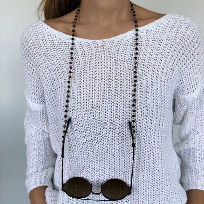 Bijou porte-lunettes en perles de cristal