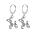 Boucles d'oreilles chien ludique en métal