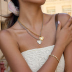 Collier pour femme avec pendentif cœur en acier inoxydable