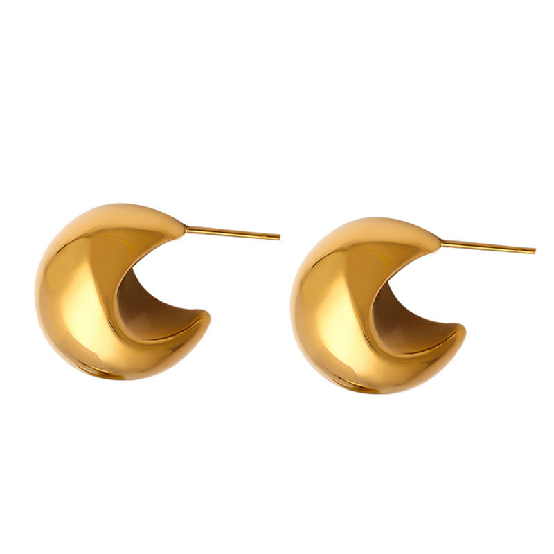 Boucles d'oreilles puces en acier inoxydable brillant