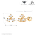 Boucles d'oreilles clous avec zircon 5A en argent sterling 925
