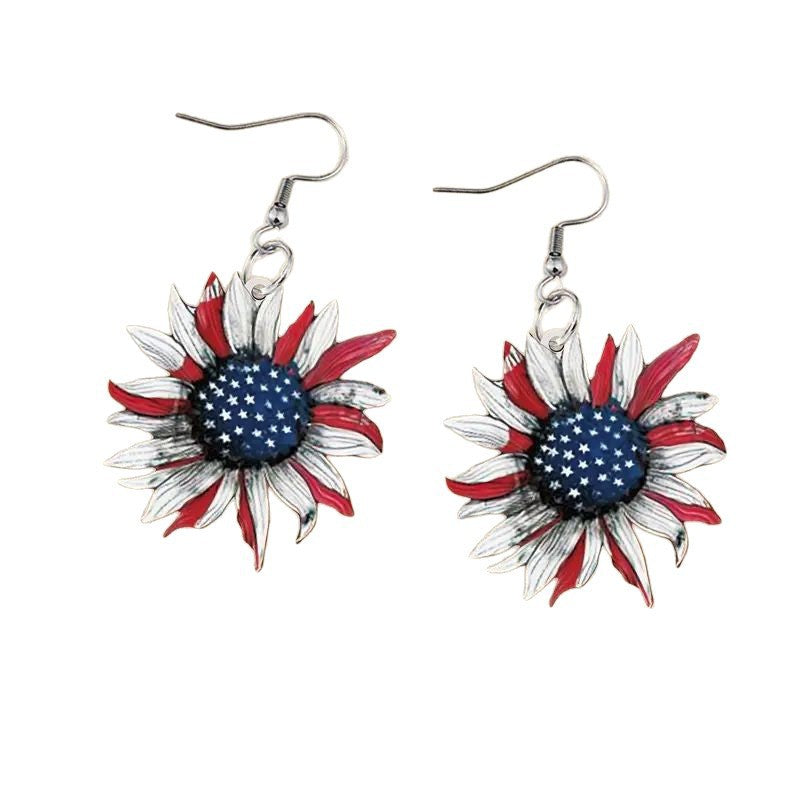 Boucles d'oreilles tournesol artisanales avec centre étoilé