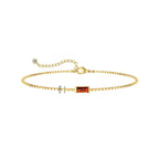 Bracelet délicat avec zircone rectangulaire et chaîne d'extension