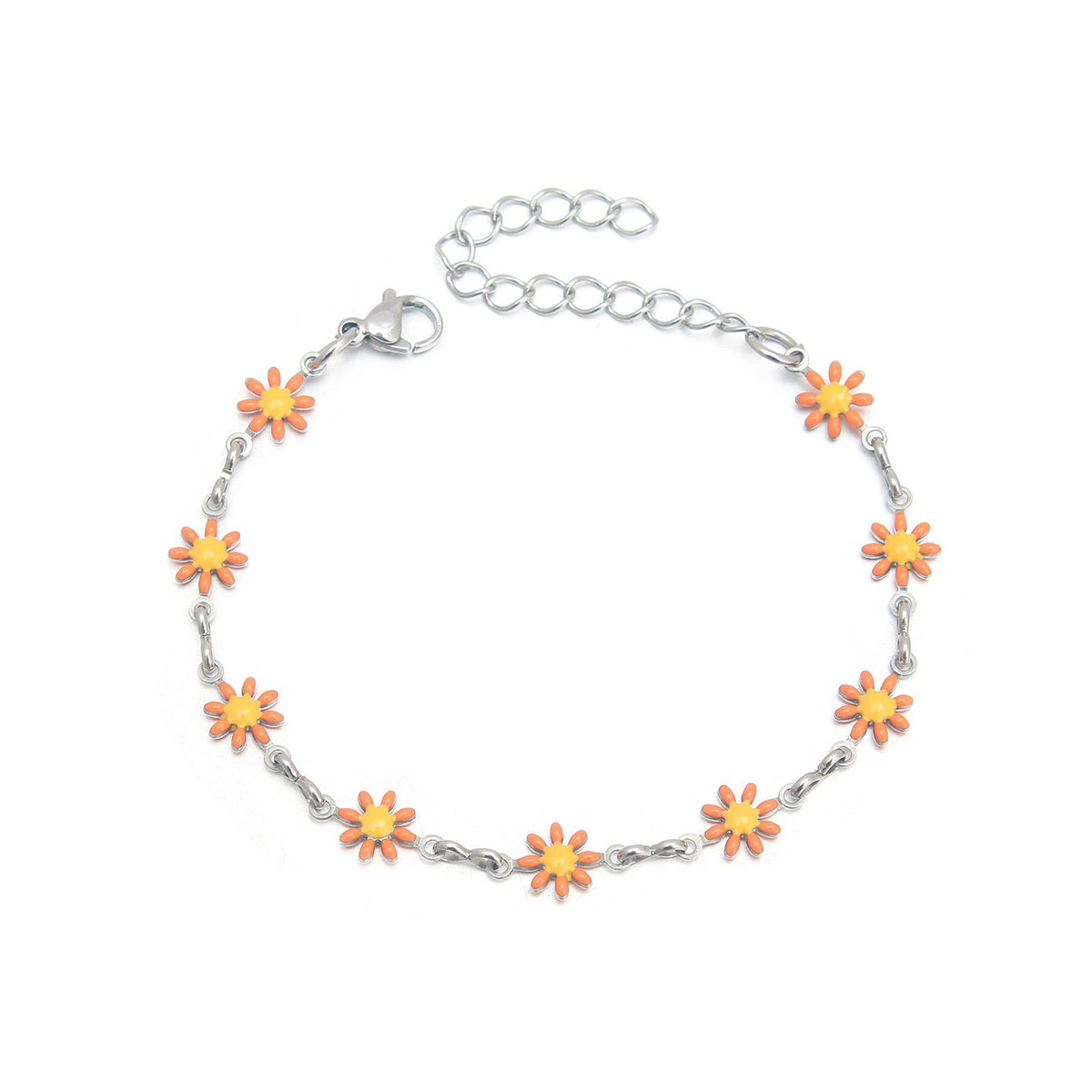 Bracelet de cheville à breloques fleurs