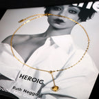 Collier superposé à pendentif cœur pour femme