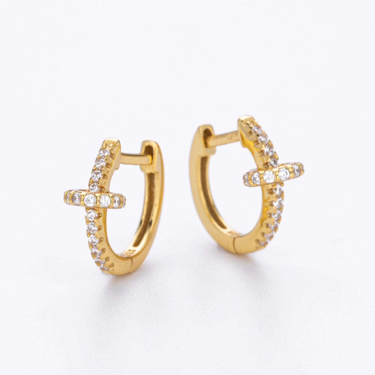 Créoles pour femme en argent sterling 925 avec zircons