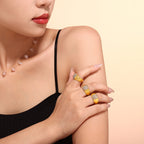 Bague pour femme en acier titane avec strass