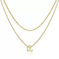 Collier multi-rangs pour femme avec initiale