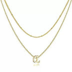 Collier multi-rangs pour femme avec initiale