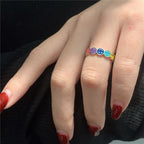 Bague pour femme avec motifs smiley colorés