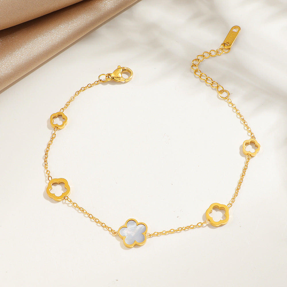 Bracelet à maillons inspiré des fleurs pour femme