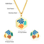 Parure de bijoux pour femme avec pendentif coloré