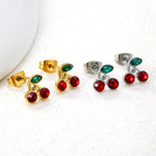 Boucles d'oreilles puces pour femme motif cerise