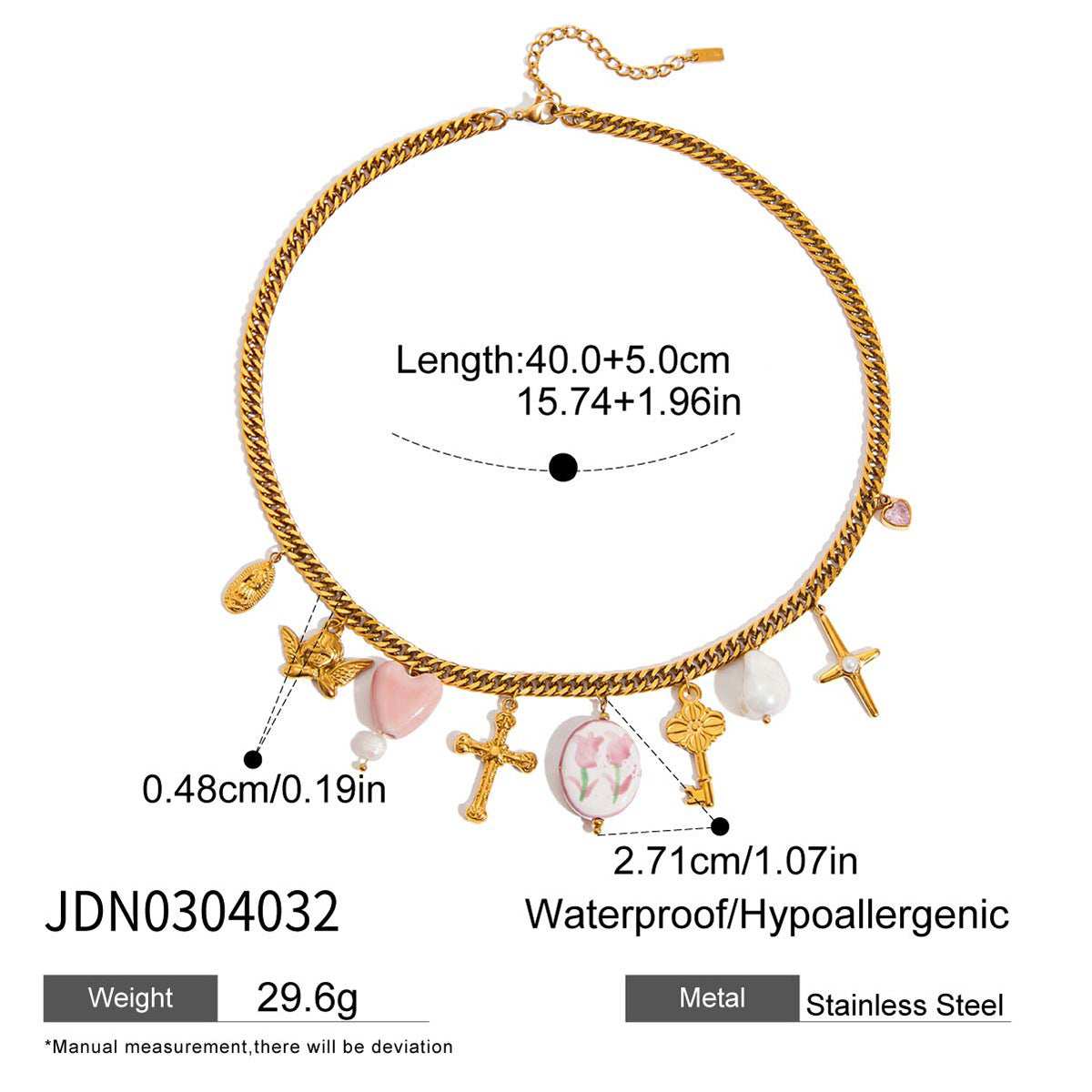 Collier pour femme en acier inoxydable à maillons