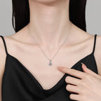 Collier pour femme avec pendentif en zircon étincelant et chaîne fine